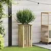 Image de Jardinière avec Doublure 33x33x65 cm Bois Imprégné Pin