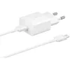 Image de Chargeur mural USB-C 15W PD AFC + Câble USB-C Blanc