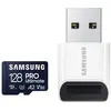 Image de Samsung PRO Ultimate avec lecteur de cartes (128 Go, microSDXC, U3, UHS-I), Carte mémoire, Bleu