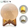 Image de Lampe Lune 3D, Veilleuse LED Lampe de table USB Rechargeable Veilleuse Lune pour Chambre Salon Café Cadeau Anniversaire Noël