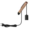 Image de Applique murale Kian Paulmann noir/bois E27 1x40W IP20