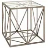 Image de Table d'Appoint Carrée en Verre Nila 50cm Bronze