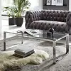 Image de Table basse 120x60x40 cm en verre et inox - GENTONG