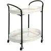 Image de Desserte de Cuisine 2 Niveaux Cannage 70cm Noir