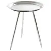 Image de Table d'appoint ronde 38x47 cm en métal laqué argenté
