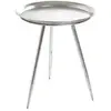 Image de Table d'appoint ronde 44x54 cm en métal laqué argenté