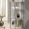 Image de Etagère carrée 4 niveaux en verre et métal chromé - YUKON