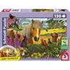 Image de Puzzle 150 pièces Mignons visiteurs dans la prairie - Format paysage