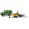 Image de Bruder Land rover Defender avec une remorque et mini pelle Jcb - 2593