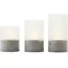 Image de Brilliant set 3 bougies LED - Gris/blanc mat