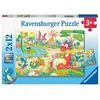 Image de Ravensburger puzzle enfant dinosaures - coffret 2 x 12 pièces