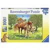 Image de Puzzle 100 pièces chevaux au pré