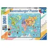 Image de Ravensburger Puzzle carte du monde 100 pièces XXL