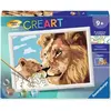 Image de Peinture par numero enfant des 7 ans - CreArt Kids - 18x24 cm - Lion et son bebe