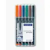 Image de Staedtler Marqueur permanent 318 WP6 1 mm - Noir/Multicouleur