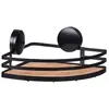 Image de Support mural angulaire Static-Loc collection Alba pour salle de bain - Noir et bois
