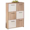 Image de Commode 6 Portes Victoria 115cm Blanc & Naturel