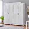 Image de Armoire 4 portes 195,6x59,5x197,8 cm en bois de pin blanc