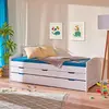 Image de Lit gigogne 90x190 cm avec 3 tiroirs en pin massif blanc - CHAMBERY