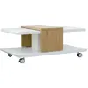 Image de Table Basse Design Yavor 110cm Naturel & Blanc