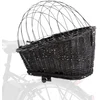 Image de Panier vélo avec grille porte-bagages osier et métal pour chien Trixie Noir TU 13117