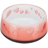 Image de gamelles pour chat motif poisson-coeur, plastique./anneau caout Trixie Orange TU 24420