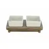 Image de Mangeoire pour chiens Trixie CityStyle Marron Gris Céramique Silicone Bois MDF 2 x 400 ml