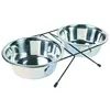 Image de Trixie Gamelles inox avec support Eat on Feet - 2 x 1,8 L - Noir