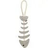 Image de Jouet pour chien arête de poisson sur corde en cuir Trixie Gris 43 cm 35993