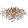 Image de Lustre en verre avec 14 ampoules G9 en laiton antique