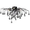 Image de Lustre en verre à gouttes, plafonnier noir, 4 ampoules G9