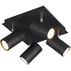 Image de Spot plafond MARLEY Trio noir 4xGU10 orientable carré