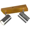 Image de Spot plafond MARLEY argent/bois orientable 2xGU10 Trio