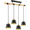 Image de Lustre Harris noir bois métal Ø87, 4xE27, réglable, Trio