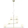 Image de Lustre PURE doré verre blanc 6xE14 réglable 150cm Trio