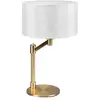 Image de Lampe de table Cassio dorée Trio E27 abat-jour tissu