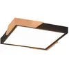 Image de Plafonnier LED carré META RL noir/bois 20W 31,5 cm