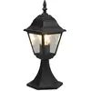 Image de Borne jardin classique basse E27 IP44 noire alu Trio