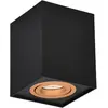 Image de Spot plafond carré noir/or, 1xGU10 35W Biscuit Trio