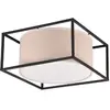 Image de Plafonnier Trio ROSS Ø30 beige tissu brun 2xE27 25W