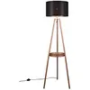 Image de Lampadaire trépied classique café/noir avec tablette, 1x E27 60W, COLETTE RL