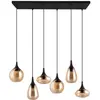 Image de Suspension LUMINA noire métal/verre 6xE14 150cm Trio