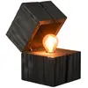 Image de Lampe de table en bois noir TRIO Treasure E14 incluse