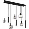 Image de Suspension barre noire verre 8 lumières Mataro Trio