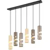 Image de Suspension barre STREAM Trio brun/noir 6xGU10 tubes spirale