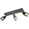 Image de Spot de plafond moderne anthracite rectangulaire 3 lumi?res en verre fumé E14 3x10W