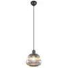 Image de Suspension rétro Trio Tarifa noire verre 1xE27 Ø22cm