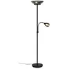 Image de Lampadaire de salon loft noir avec liseuse, 1xE14 + 2xE27, collection GERRY RL