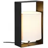 Image de Lampe de table moderne noire avec abat-jour cadre, 1x E27 10W, collection PAIL RL