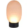 Image de Lampe de chevet LED FACETTE Trio en verre ambré texturé noir, tactile dimmable